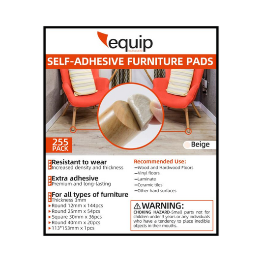 Felt Pads - Beige, Assorted Sizes
