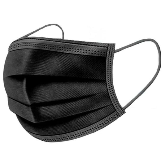 3-Ply Disposable Mask - Black, Pack of 50