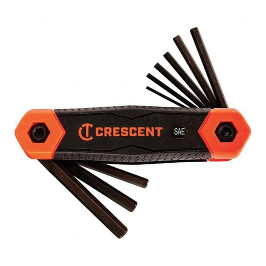 Folding Hex Key Set, Nine-Key, 1/20 to 5/32-Inch SAE